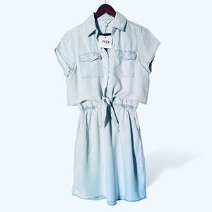 New Jack by BB Dakota women's romper style mini dress with pockets size S blue